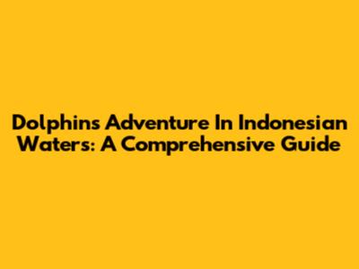 **Dolphin's Adventure In Indonesian Waters: A Comprehensive Guide**