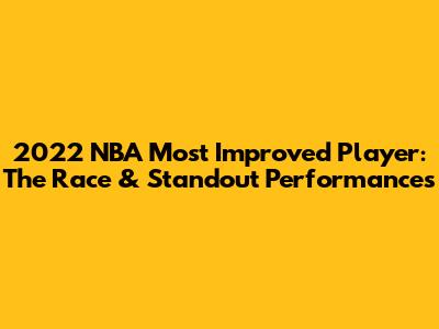 2022 NBA Most Improved Player: The Race & Standout Performances