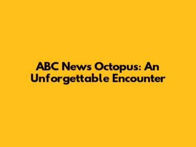 ABC News Octopus: An Unforgettable Encounter