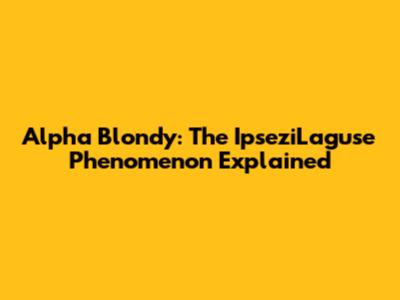 Alpha Blondy: The IpseziLaguse Phenomenon Explained