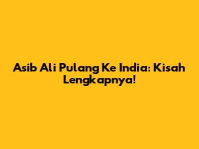 Asib Ali Pulang Ke India: Kisah Lengkapnya!