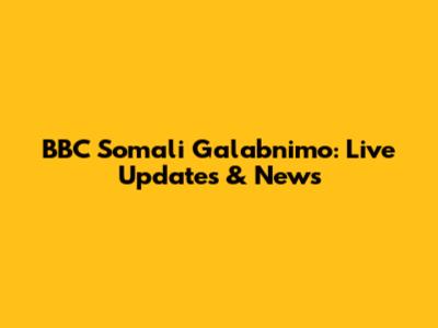 BBC Somali Galabnimo: Live Updates & News