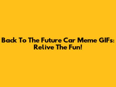 Back To The Future Car Meme GIFs: Relive The Fun!