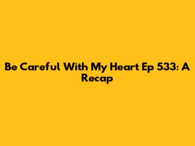 Be Careful With My Heart Ep 533: A Recap