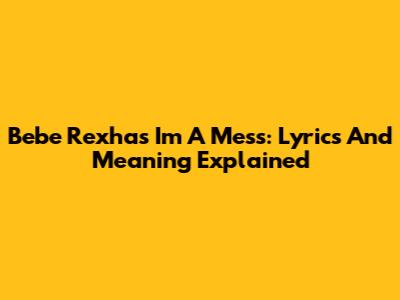 Bebe Rexha's "I'm A Mess": Lyrics And Meaning Explained