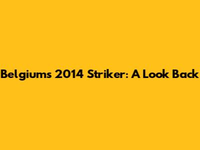 Belgium's 2014 Striker: A Look Back