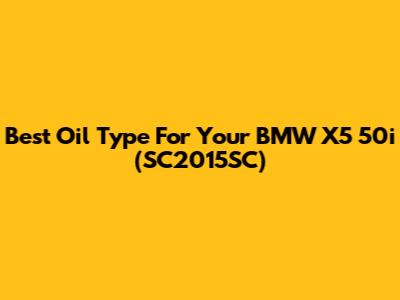 Best Oil Type For Your BMW X5 50i (SC2015SC)