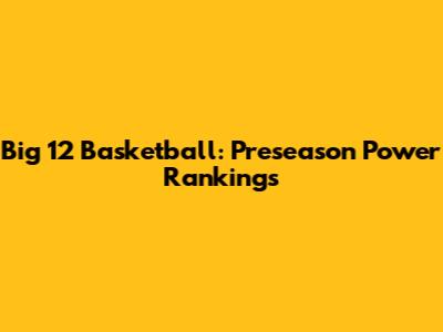 Big 12 Basketball: Preseason Power Rankings
