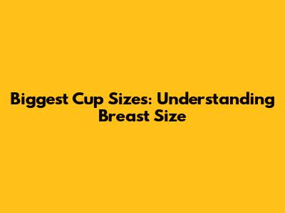 Biggest Cup Sizes: Understanding Breast Size