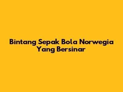 Bintang Sepak Bola Norwegia Yang Bersinar