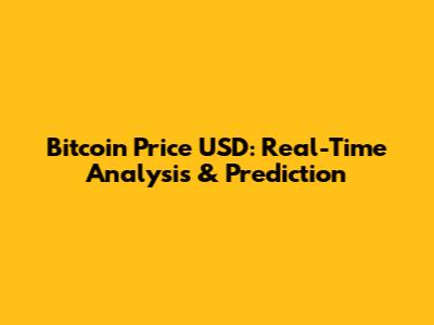 Bitcoin Price USD: Real-Time Analysis & Prediction