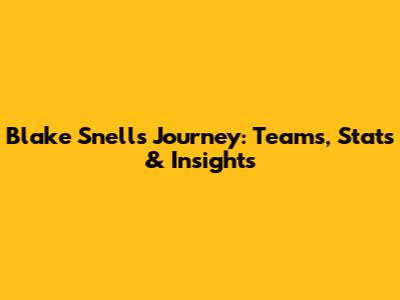 Blake Snell's Journey: Teams, Stats & Insights