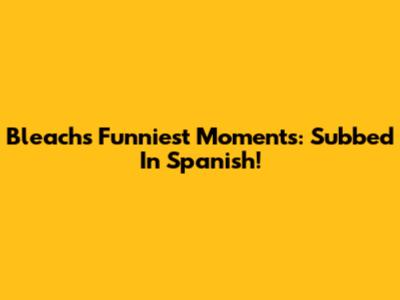 Bleach's Funniest Moments: Subbed In Spanish!