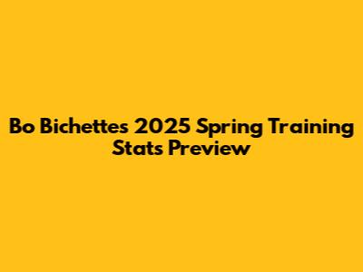 Bo Bichette's 2025 Spring Training Stats Preview