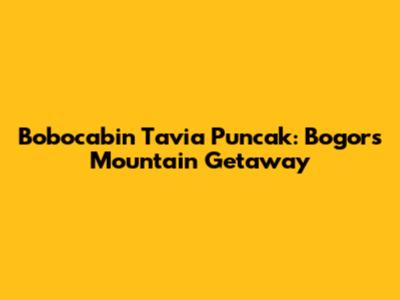 Bobocabin Tavia Puncak: Bogor's Mountain Getaway