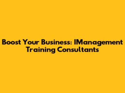 Boost Your Business: IManagement Training Consultants