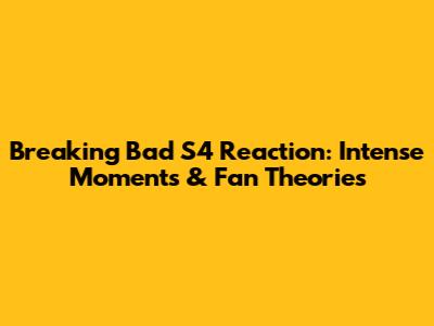 Breaking Bad S4 Reaction: Intense Moments & Fan Theories