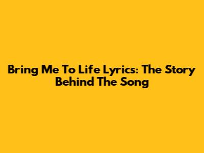 Bring Me To Life Lyrics: The Story Behind The Song