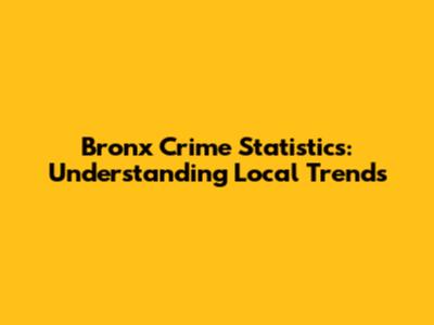 Bronx Crime Statistics: Understanding Local Trends