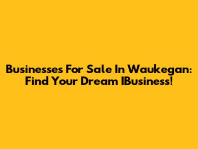 Businesses For Sale In Waukegan: Find Your Dream IBusiness!