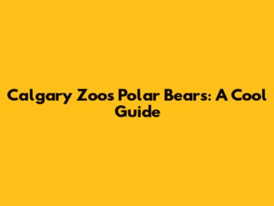 Calgary Zoo's Polar Bears: A Cool Guide