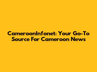 CameroonInfonet: Your Go-To Source For Cameroon News