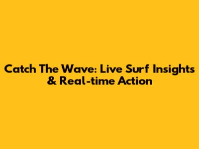 Catch The Wave: Live Surf Insights & Real-time Action