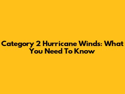 Category 2 Hurricane Winds: What You Need To Know