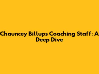 Chauncey Billups' Coaching Staff: A Deep Dive