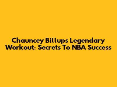 Chauncey Billups' Legendary Workout: Secrets To NBA Success