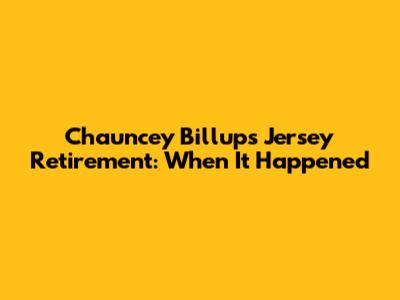 Chauncey Billups Jersey Retirement: When It Happened