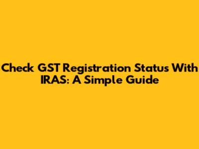 Check GST Registration Status With IRAS: A Simple Guide