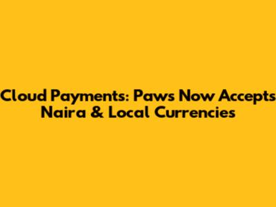 Cloud Payments: Paws Now Accepts Naira & Local Currencies