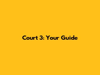 Court 3: Your Guide