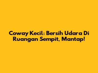 Coway Kecil: Bersih Udara Di Ruangan Sempit, Mantap!