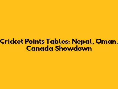 Cricket Points Tables: Nepal, Oman, Canada Showdown