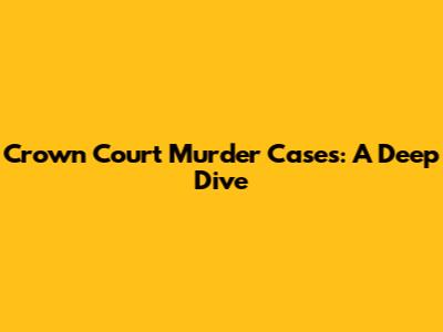 Crown Court Murder Cases: A Deep Dive