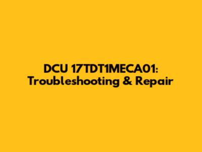 DCU 17TDT1MECA01: Troubleshooting & Repair