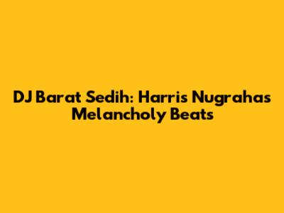 DJ Barat Sedih: Harris Nugraha's Melancholy Beats