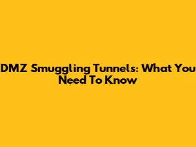 DMZ Smuggling Tunnels: What You Need To Know