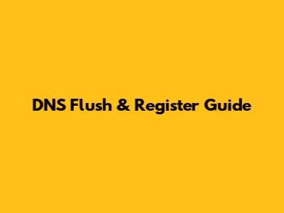 DNS Flush & Register Guide