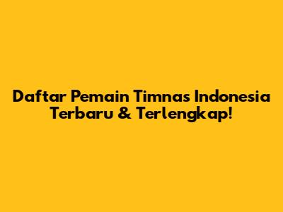 Daftar Pemain Timnas Indonesia Terbaru & Terlengkap!