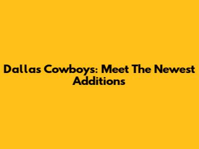 Dallas Cowboys: Meet The Newest Additions
