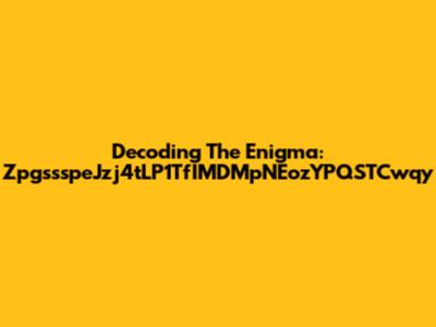 Decoding The Enigma: ZpgssspeJzj4tLP1TfIMDMpNEozYPQSTCwqy