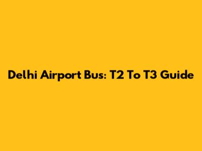 Delhi Airport Bus: T2 To T3 Guide