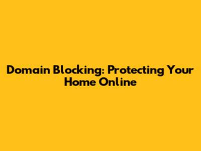 Domain Blocking: Protecting Your Home Online