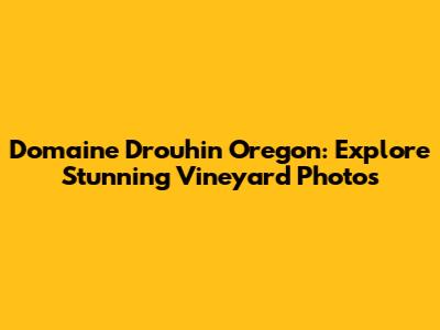 Domaine Drouhin Oregon: Explore Stunning Vineyard Photos