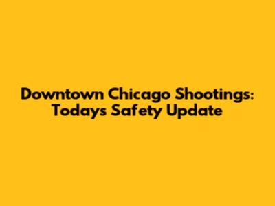 Downtown Chicago Shootings: Today's Safety Update