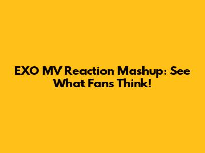 EXO MV Reaction Mashup: See What Fans Think!