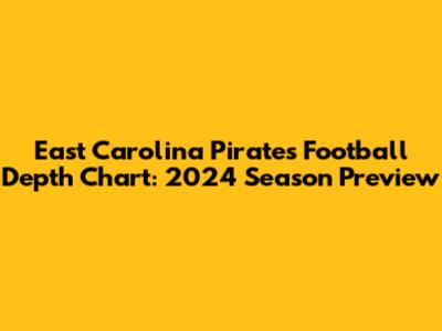 East Carolina Pirates Football Depth Chart: 2024 Season Preview